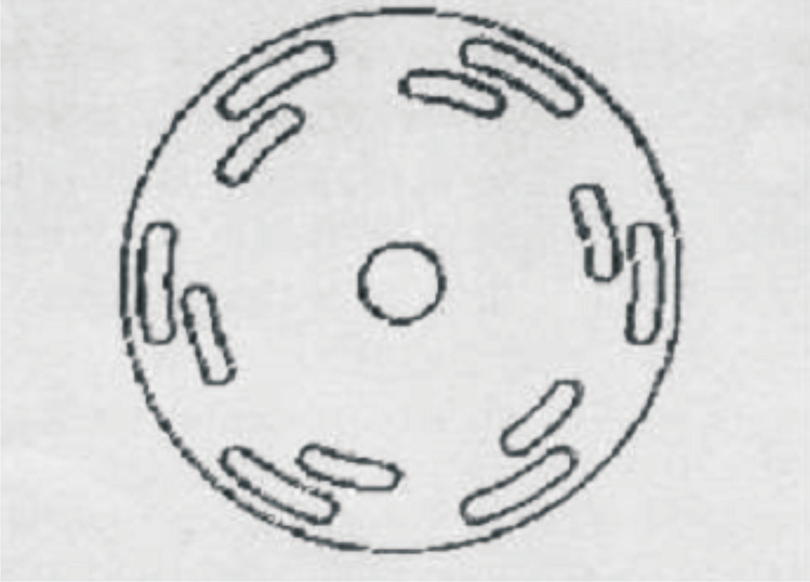 Figura 6 - Desenho do funcionamento interno do Encoder Encoder Regular: é um disco perfurado, um led, e um fototransistor.