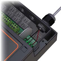 Ligações da entrada (transmissor) de corrente de montagem em parede (caixa IP65) 1.
