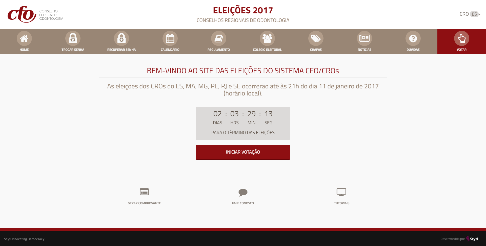 SEÇÃO III TELAS DE VOTAÇÃO: Telas de