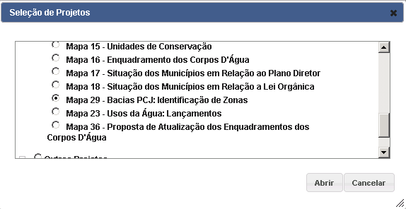 SIG-PCJ AULA 1 :: Exemplo de caso: Um diretor de uma empresa de saneamento pretende verificar, a partir de informações da camada de base, em que zona de planejamento e gestão encontra-se sua captação