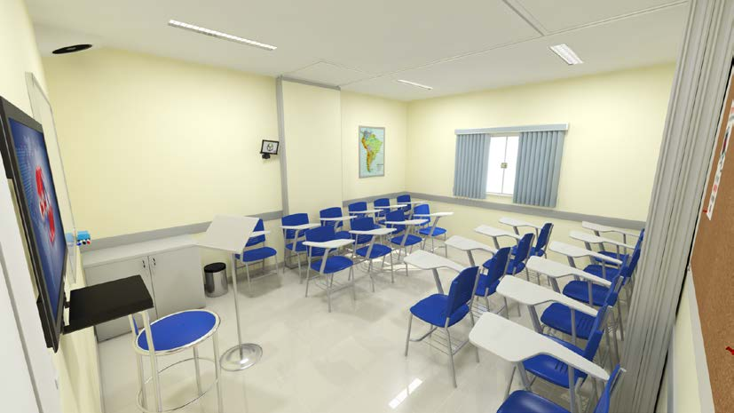 SALA DE AULA REVERSÍVEL - BABY CLASS Caso a franquia não possua o espaço necessário para a construção ou sala disponível para a criação da Sala de