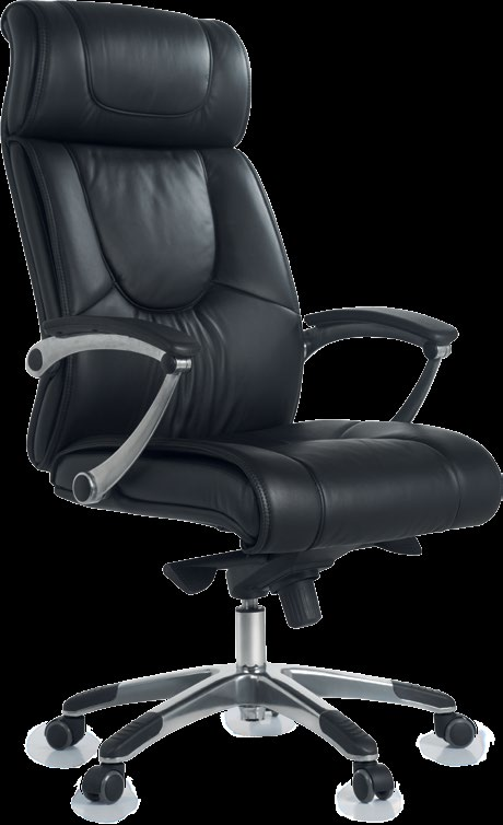BLM 0052 P BLM 0052 F Cadeira presidente em couro natural na cor preta.