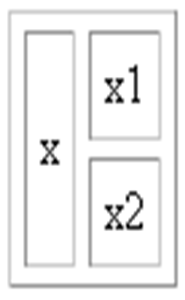cellspacing="5"> <tr> <td rowspan="2">x</td> <td>x1</td> </tr> <tr>