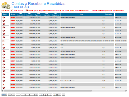 Exclusão Ao acessar a exclusão será exibida a listagem de todos os registros