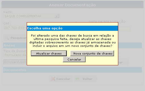 Anexo de Documentos Na anexação do 1º documento