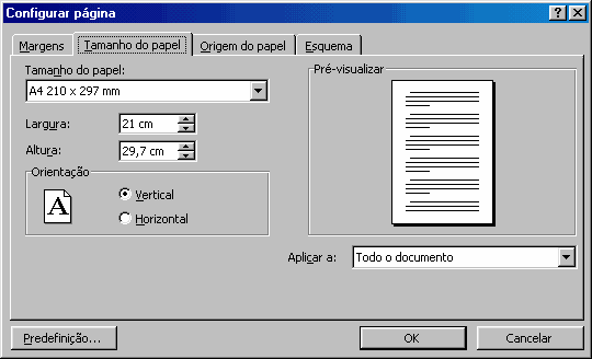 2.13. Configuração das páginas A configuração de páginas (Ficheiro Ficheiro Configurar Página (File Page Setup Setup)) está associada fundamentalmente à