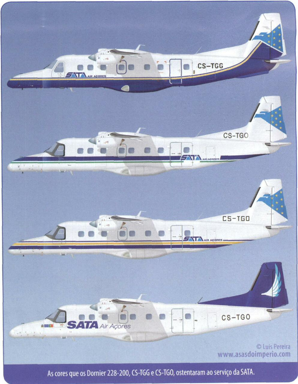 três HS-748 em operação na companhia (CS-TAP, CS-TAQ, CS-TAR).