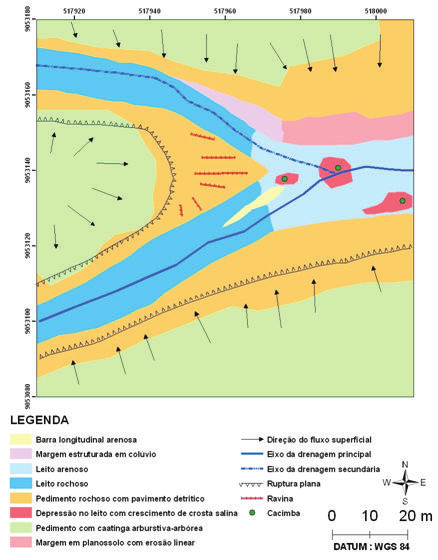 Sistema Fluvial e Planejamento Local no Semiárido Outro ponto de interesse é a margem em planossolo com erosão linear, o que pode se justificar pela propensão a erosão dos planossolos em virtude do