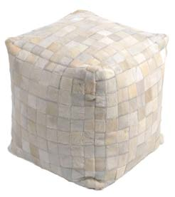 BOTAO COURO 40CM 40X40X40CM 31736 PUFF QUADRADO PELE DE VACA B