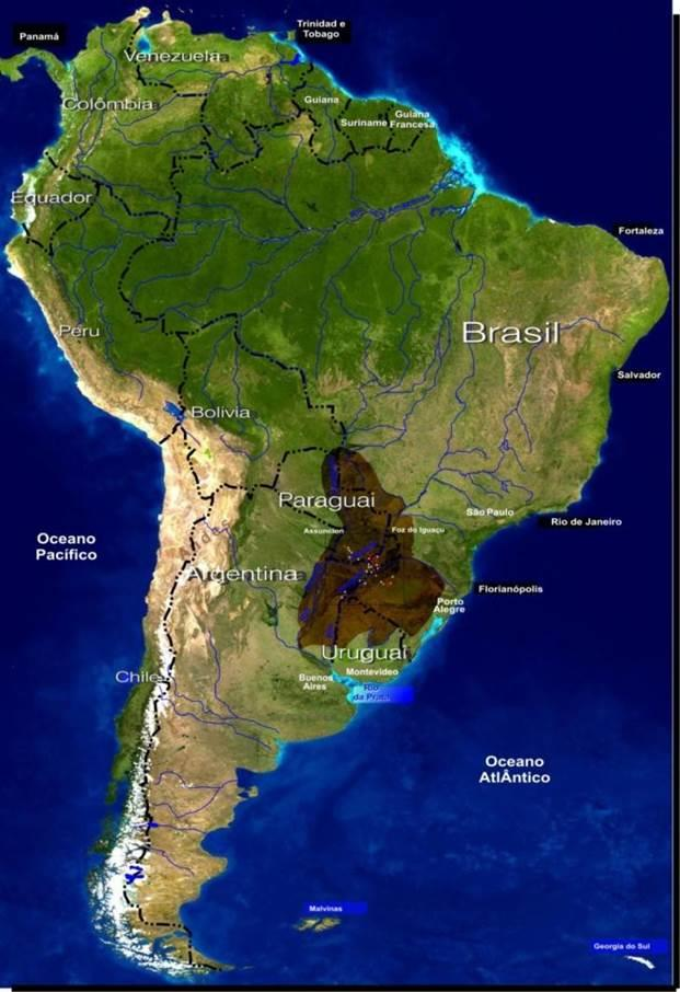 Figura 1- Território da República Jesuítica do Paraguai. Fonte: Arquivo IPHAN/RS Figura 2-30 povos das Missões.