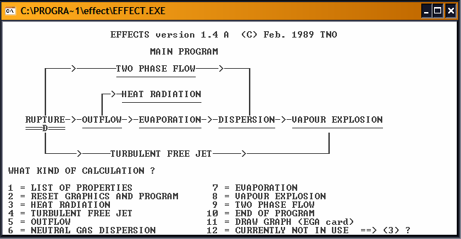 Aplicação da MARA Figura 4-14 Interface do EFFECTS Os resultados do modelo são apresentados no ecran, podendo ser exportados em forma de tabela para formato *.xls ou *.txt. Na Tabela 4.