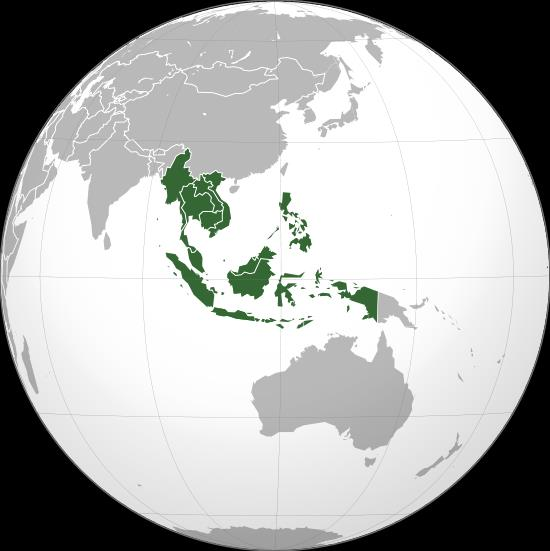 Engloba a maior parte das Ilhas asiáticas, além da porção Continental chamada de Península de Indochina Países organizados na ASEAM