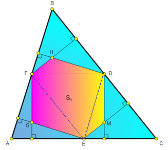 Pelo teorema de Ptolomeu temos: bc / + ab / = 6b. daí temos: a + c = 6. A área de ABCO = ac + b.