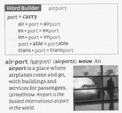 Nº 13 Ano 10 2011 Estudos (5) p. 16 Fig. 8 Verbete para a entrada airport e seu respectivo Word Builder.