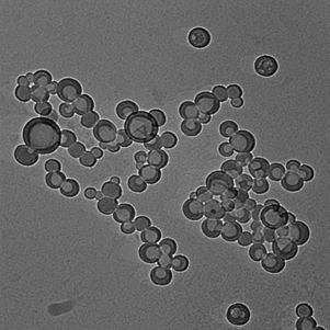 A Figura 4 apresenta a morfologia das nanocápsulas de PMMA produzidas com biosurfactante lecitina, analisadas por SEM.