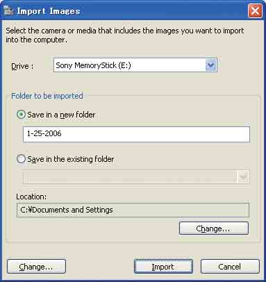 Utilizar o Picture Motion Browser (fornecido) 2 Ligue a câmara ao computador com o cabo USB dedicado. Depois da câmara ser automaticamente detectada, aparece o ecrã [Import Images].