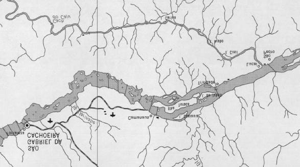 Medição de vazão Amostragem d água e de sedimentos C.6. Rio Negro em São Gabriel da Cachoeira (Amazonas) : 28/06/96 Código DNAEE 14 320 001 Ponto de amostragem Lat. : S 00 08.55 Long. : W 067 04.38 C.