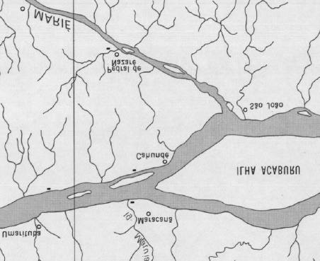 Medição de vazão Amostragem d água e de sedimentos C.9. Rio Marié em Foz do Marié (Amazonas) : 04/07/96 Margem esquerda Lat. : S 00 26.