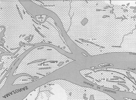 Medição de vazão Amostragem d água e de sedimentos C.28. Rio Madeira na Foz (Amazonas) : 16/07/96 Margem esquerda Lat. : S 03 24.27 Long.