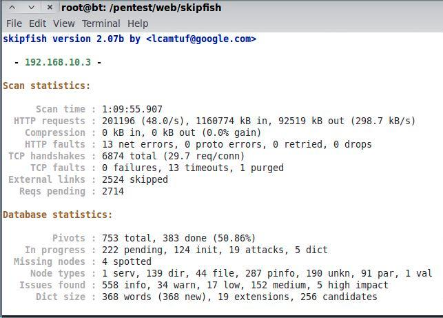 52 Figura 11. Interface de texto do Skipfish Fonte: Print screen gerado pelo autor. 3.2.5 W3AF W3aF 15 é a abreviação de Web Application Attack and Audit Framework. De acordo com Torres (2014, p.