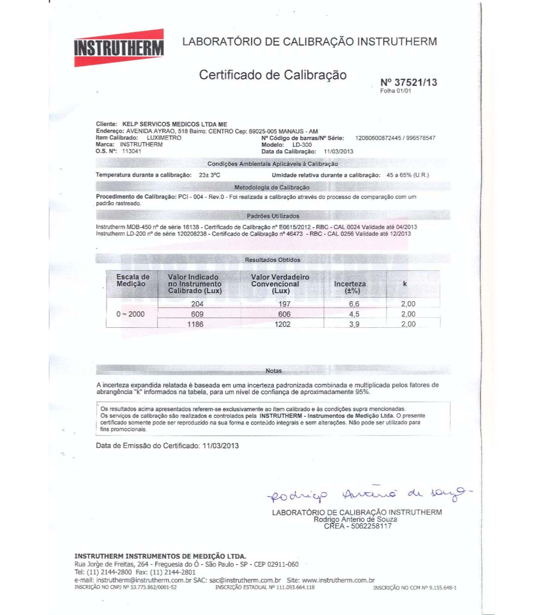 Descrição do Certificado: CERTIFICADO DE