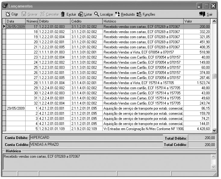 Modo 2 Em uma Grade, após ser digitada a informação, a passagem para outros campos deverá ser feita utilizando-se das teclas Direcionar : O uso da tecla [ENTER] A tecla [ENTER] é utilizada como