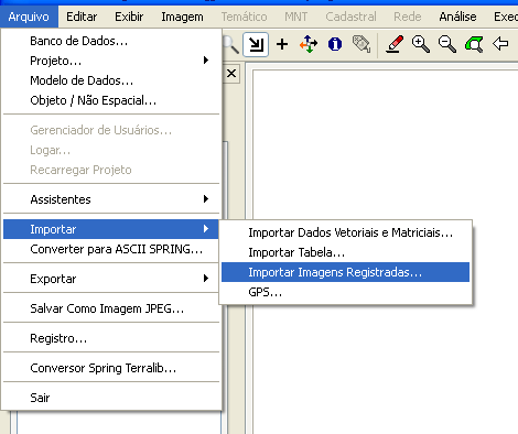 Fig.23 Menu do SPRING Importar Imagens Registradas 25.