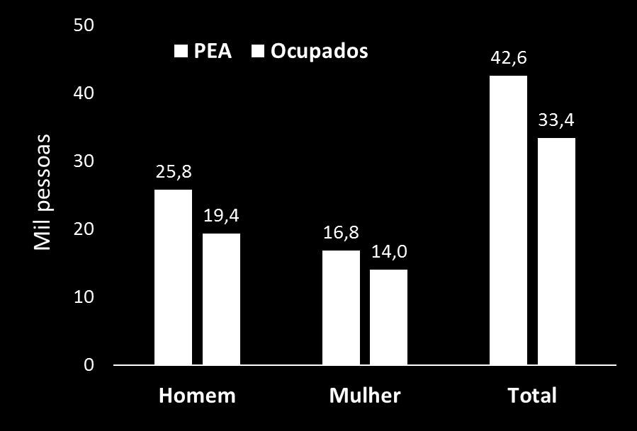 B. Características gerais de Valinhos-SP População Economicamente Ativa (PEA) e Número de Ocupados (em mil