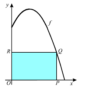 A cada ponto Q pertencente ao gráfico da função f, com abcissa diferente de zero e diferente de três, correspondem um ponto P, no eixo Ox, e um ponto R,