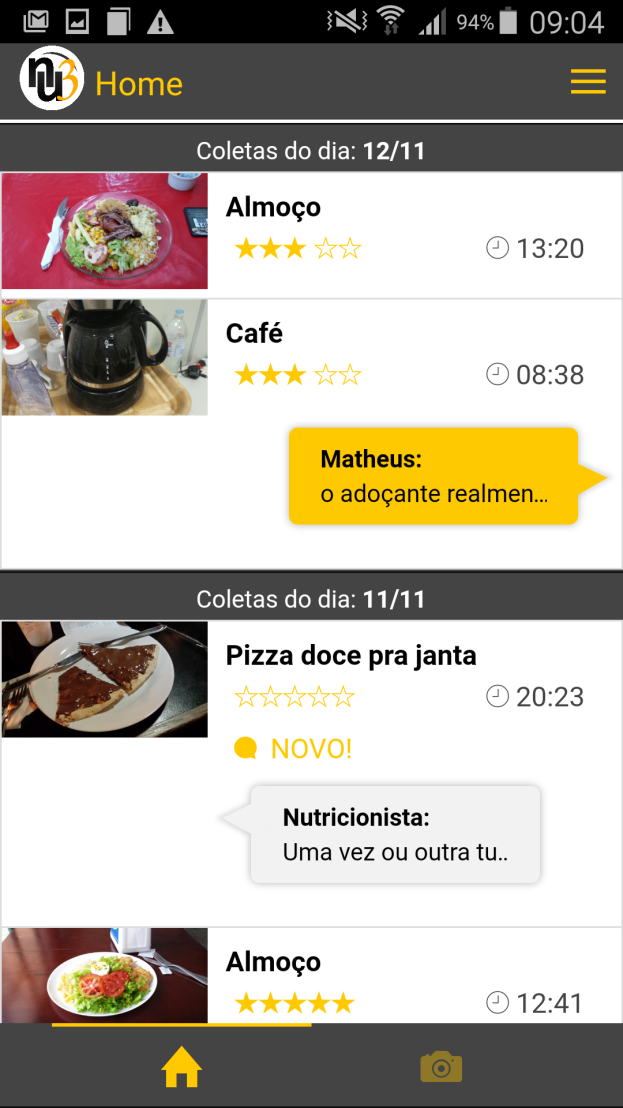 Demonstrações medidas corporais, peso e objetivos do programa alimentar. A componente servidora foi desenvolvida em Java, utilizando o framework PrimeFaces (http://primefaces.