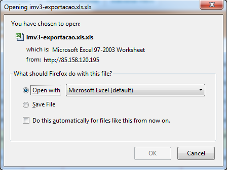 Exportar para XLS Se pretender exportar uma listagem em Excel da listagem de documentos, deverá selecionar o botão.