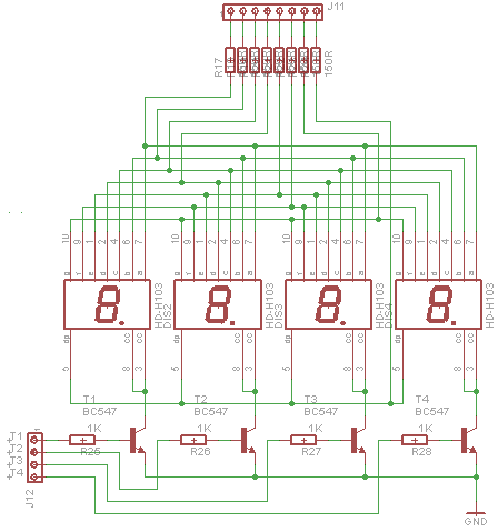 Figura 4- esquema elétrico do módulo dos displays