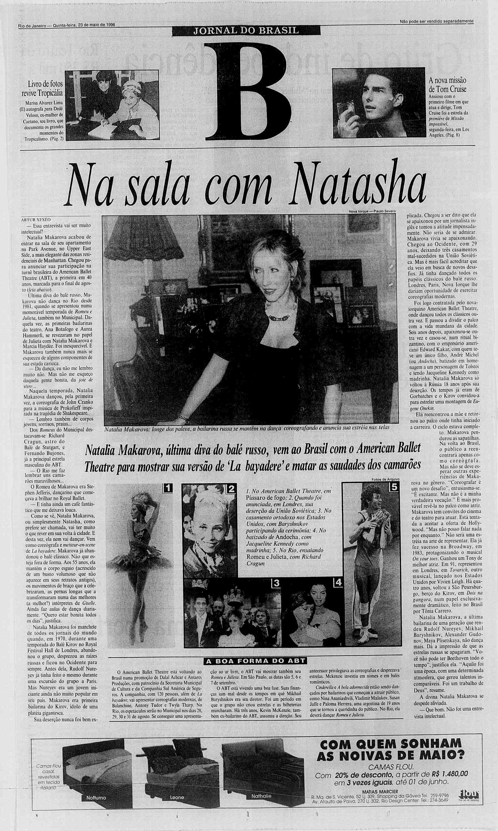 Rio de Janeiro Quinta-leira, Quinta-feira, 23 de maio de 1996 JORNAL DO BRASL N5o N8o pode ser vendido vendldo separadamente Livro de fotos revive Tropicália Marisa Alvarez Lima (E) autografa para