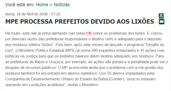 Sanções Em 2008, na Bahia, MPE já autuava os Prefeitos! http://www.