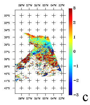 Validação Linear regressions between the bulk temperatures from COADS (T bulk ) and the AVHRR BTs and SSTs (T sat ) (a) central pixel linear regression (T bulk = a T