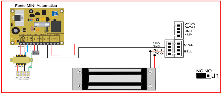 Fechadura Elétrica Esquema de ligação