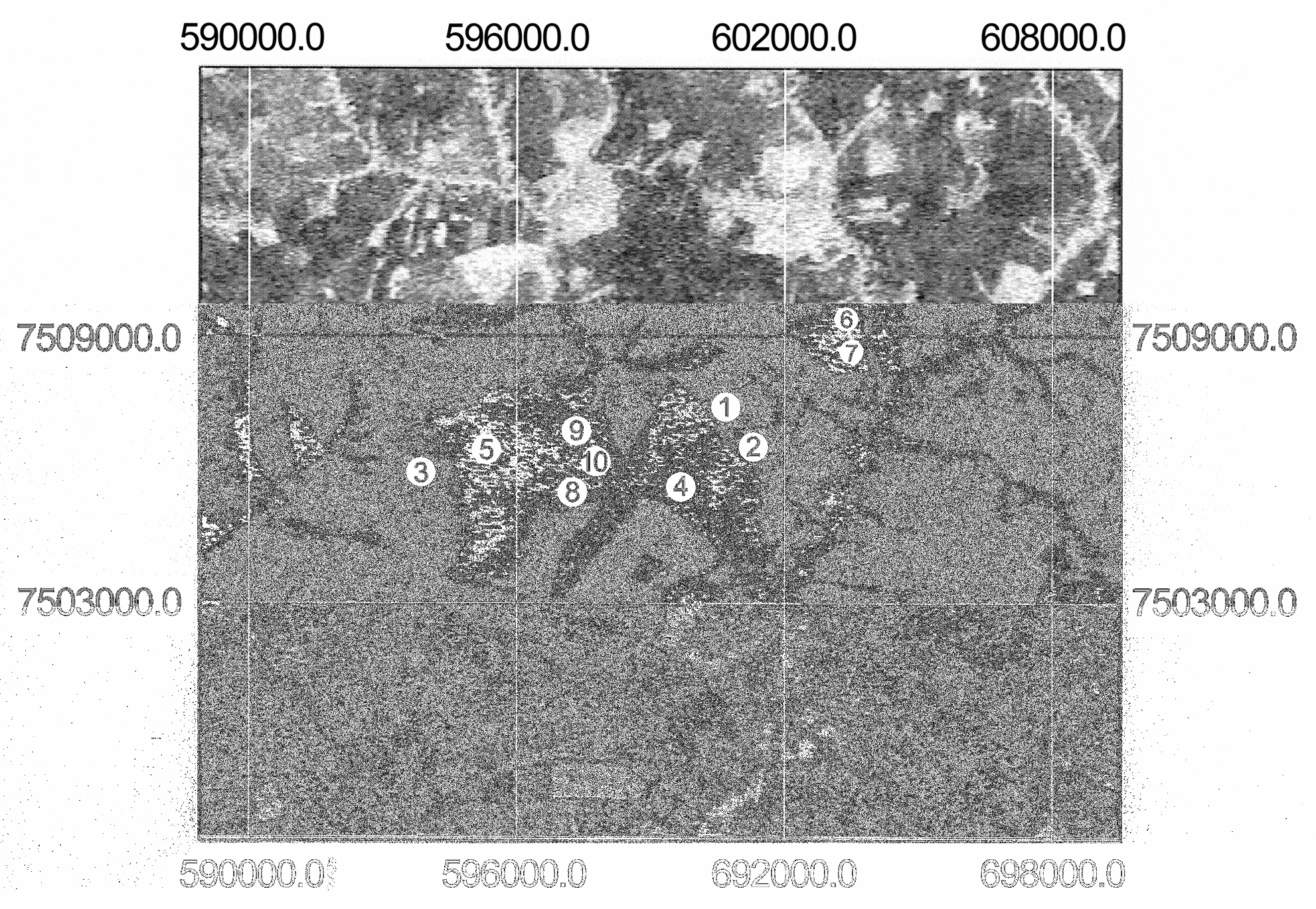 Pontos amostragem de Fitomassa aérea * (t. ha -1) Fitomassa aérea média (kg) DAP (cm) Distância média (m) (db) 1 3.32 243.30 28.88 38.29-14.53 2 4.89 173.20 24.70 18.82-10.99 3 6.60 83.10 18.36 11.