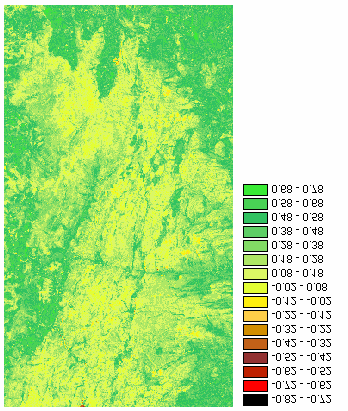 (sentido horário) Imagem NDVI