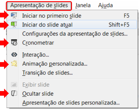 IMPRESS MENU ARQUIVO MENU ARQUIVO >>> NOVO (CTRL+N) Uma característica importante do LibreOffice é a integração existente no menu