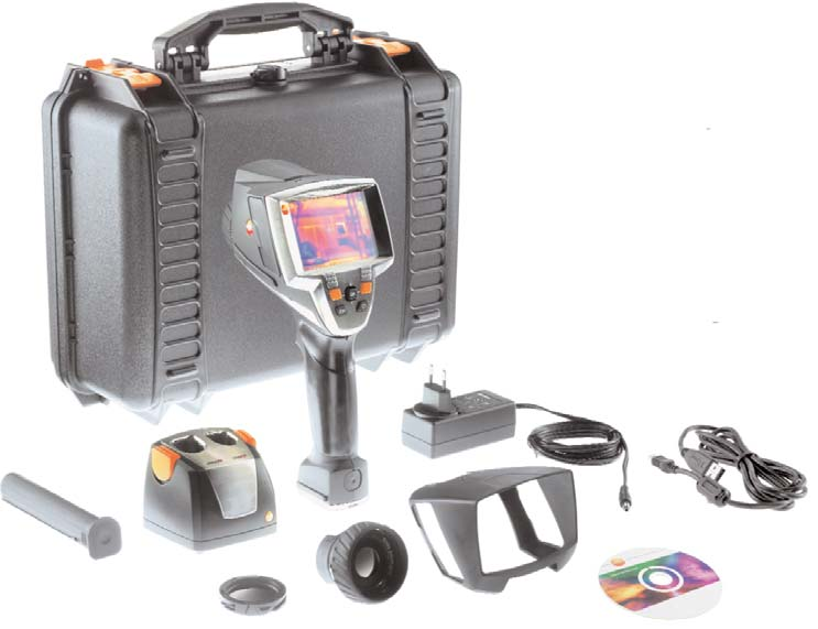 Kit profissional testo 880-3 A câmara termográfica para especialistas a um preço muito competitivo Além dos elementos incluídos no fornecimento do modelo 880-3, o kit contém: Uma teleobjectiva Uma