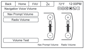 Black plate (51,1) Sistema de conforto e conveniência 7-51 diminuir os Navigation Voice Prompt (Comandos de voz de navegação) versus o Audio Volume (Volume de áudio) durante comandos de orientação.
