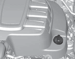 Black plate (16,1) 10-16 Cuidados com o veículo Para motores 3.6L V6 a gasolina Para motor 2.8 L diesel Consulte Capacidades e especificações na página 12-9. Coloque a tampa e aperte-a.