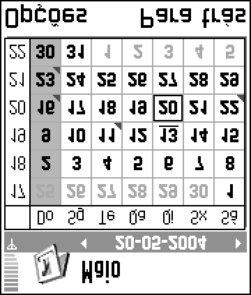 Os Lembretes e Aniversários são colocados antes das 8:00 horas. Para ir para uma determinada data, seleccione Opções Ir para data. Escreva a data e prima OK.