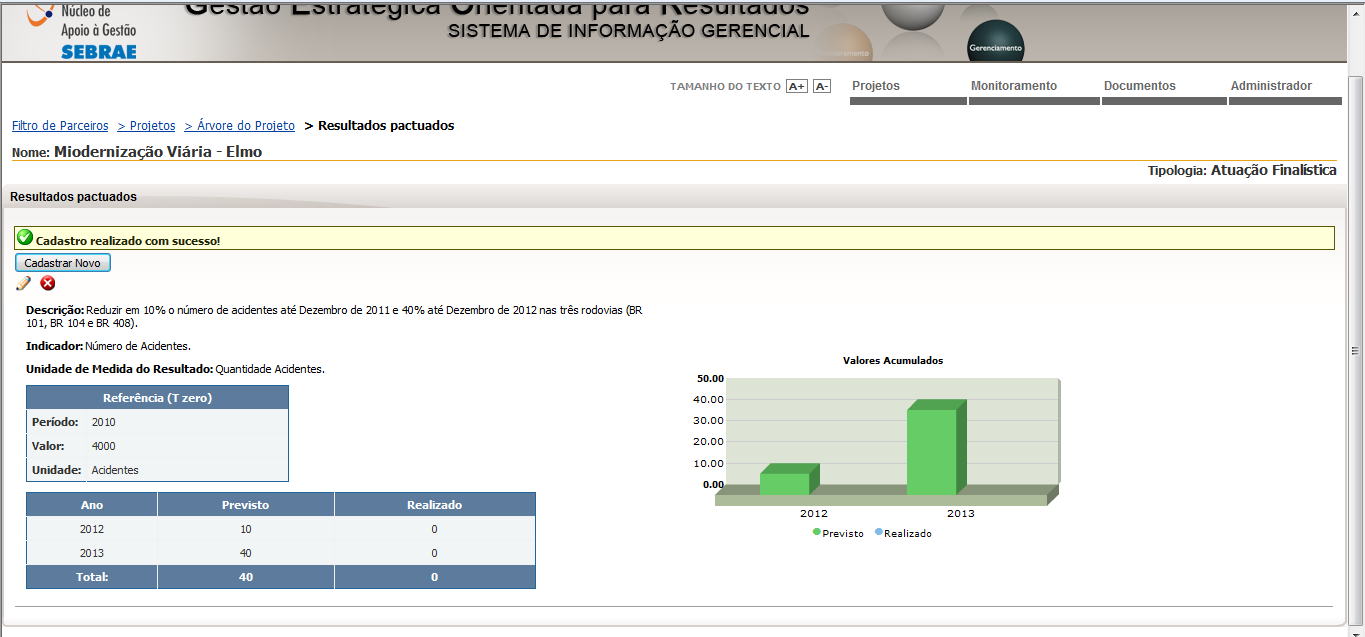 Para inserir mais resultados