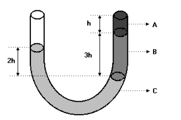 superfície de separação dos líquidos será de: a) 10 cm b) 15 cm c) 16 cm d) 20 cm.