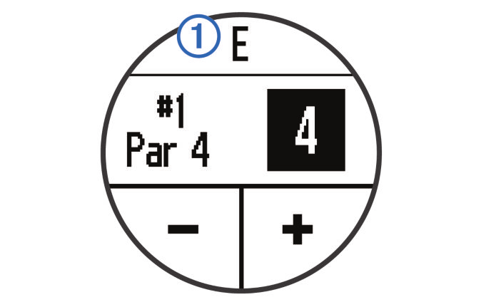 Se souber a posição do buraco, é possível defini-la com maior precisão através da Vista do Green (página 2). 3 Seleccione ou para definir a pontuação. A pontuação total À é actualizada.