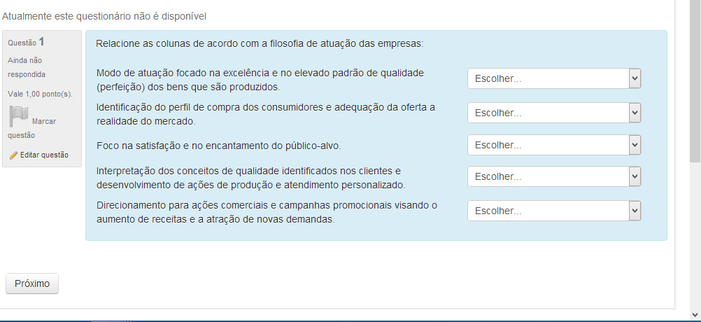 Você poderá escrever seu comentário, anexar figuras, textos e vídeos. - Clicando no link denominado Questionário da unidade.