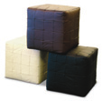 SOFÁS Pouf quadrado 45x45 Malou 100% pele cores preto, castanho, bege, cód.
