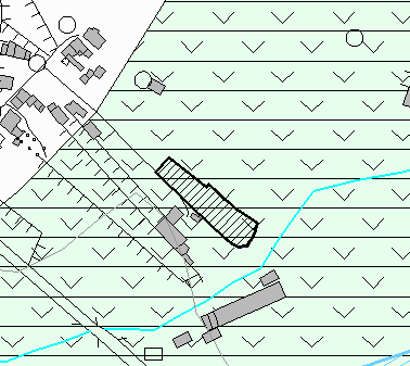 Prédio sobreposto à proposta da P.O. nº 3.1 Legenda: Solo Urbano AC 2 Solo Rural AAP 1 EDEOE Nota: P.O. = Planta de Ordenamento; AC 2 = Áreas Centrais 2; EDEOE = Espaço Destinado a Equipamentos e Outras Estruturas.