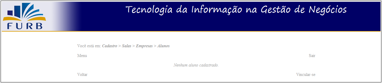 36 Figura 26 Tela de vinculação a uma empresa Para que seja realizada a vinculação o aluno deve clicar no link Vincular-se.